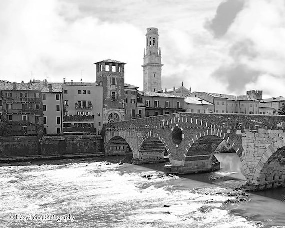 Verona Italy Wall Art Black And White Europe Photography Etsy