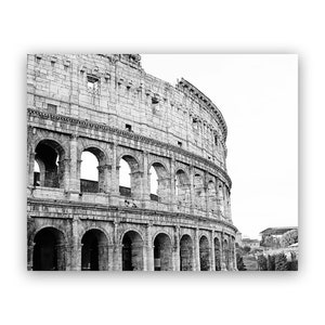 Roman Colosseum Print: Black and White Rome Photography, Italy Wall Art