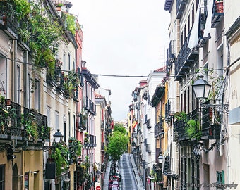 Spain Wall Art, Madrid Photography Print, Europe Street Scene, Bedroom Wall Decor, Spain Picture, Travel Photo, Small Art, Spain Photograph