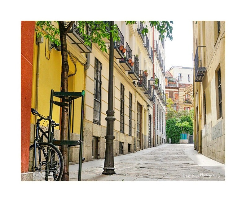 Madrid Photography Print, Spanish Street Picture, Gallery Wall Decor, Spain Wall Art, Color Print, Black and White Photo Europe Travel Print image 1