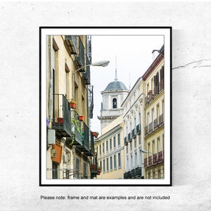 Madrid Photography Print, Spain Wall Art, Vertical Picture, Madrid Print, Europe Black & White Art, Bedroom Wall Decor, Cathedral Photo