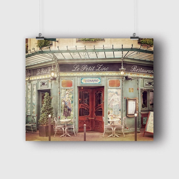 Paris Cafe Print, Kitchen Wall Art Decor, French Photography, Saint Germain Photo