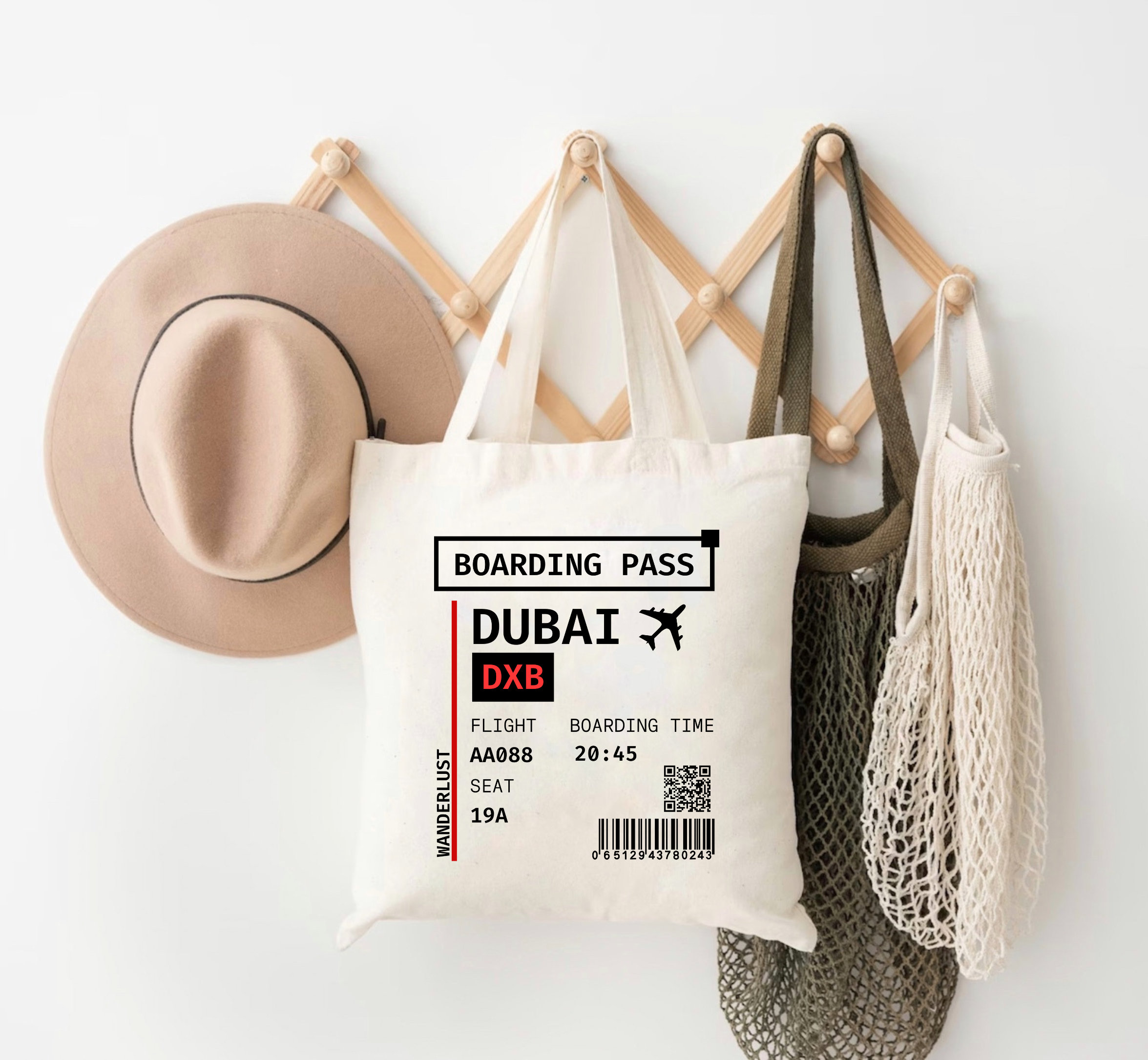 Dubai Tote Bag, Dubai Boarding Pass Tote Bag, Dubai Boarding Pass Tote, Dubai Passport Bag