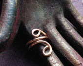 The Enchantment Goddess s Elongated Swirl Healing Copper Ring 11g Hand Wrought Raw Copper, Size 8 Ring, Size 8.5 Ring, Size 9.5 Ring