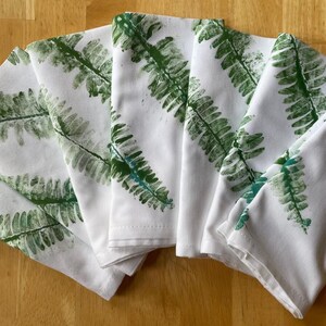 Cloth Fishbone Fern Leaf Print Napkins