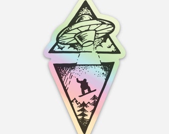 Holographic Snowboard Sticker