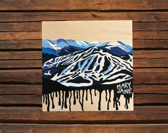 Pintura de esquí original de Winter Park
