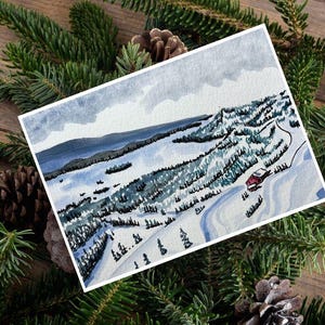 Tamarack Ski Resort Watercolor Art Print 5x7
