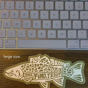Vinyl sticker vliegvissen vis rond en vind forel afbeelding 4