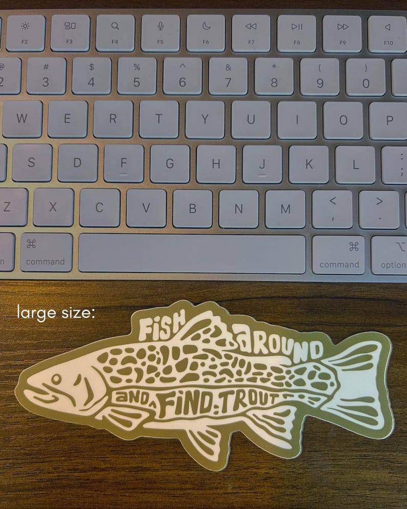 Vinyl sticker vliegvissen vis rond en vind forel afbeelding 4