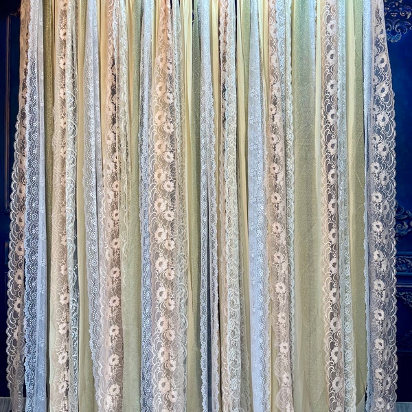 Silver, holographic and white lace garland ,Wedding photo prop,shabby chic Garland , backdrop, vintage curtain