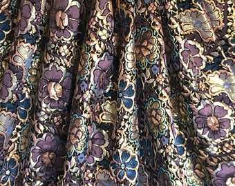 Gold double sided Brocade jacquard lace fabric. Gold, Purple, blue, pink Jacquard. Luxury Brocade. Thick. BTY