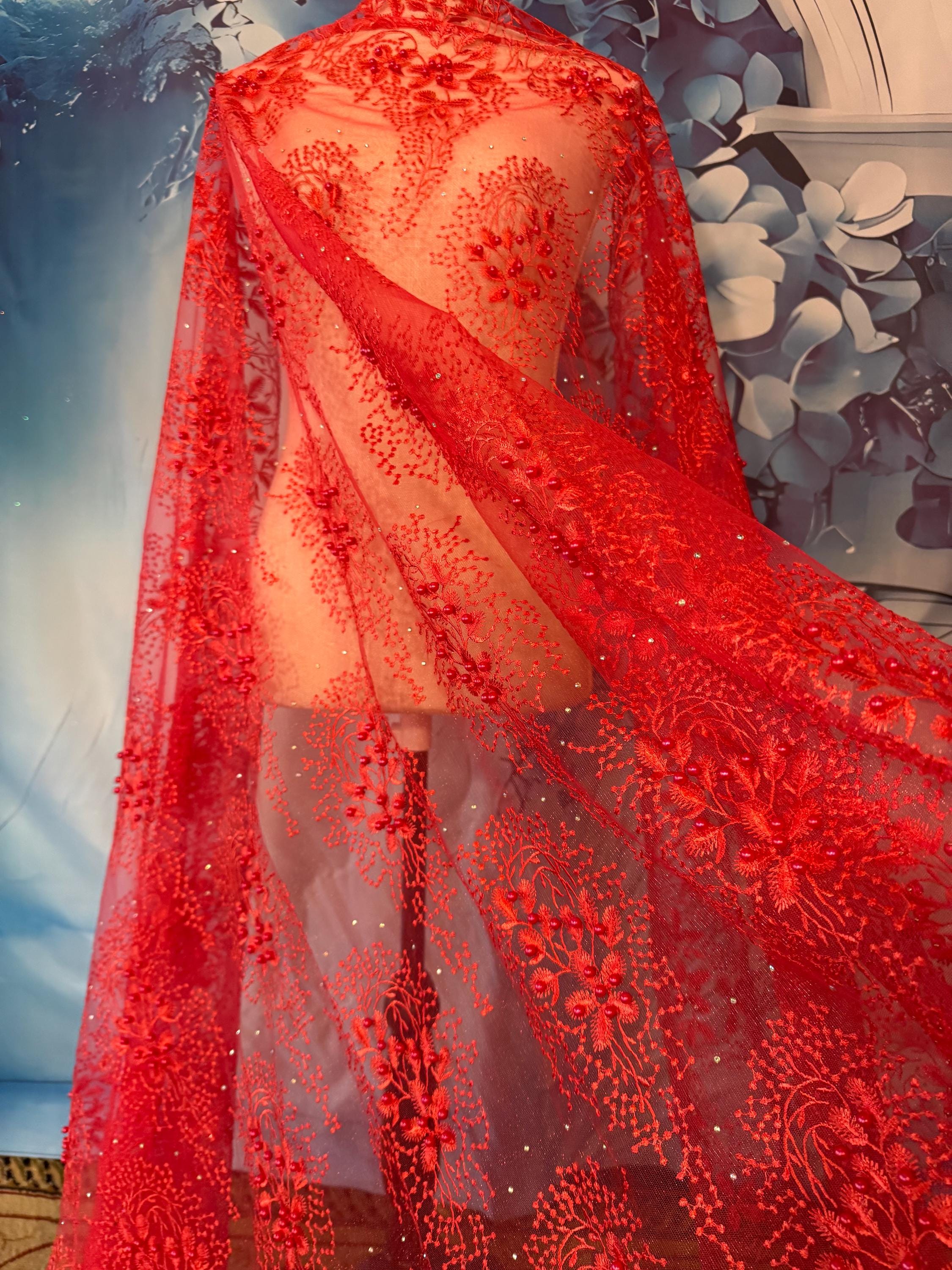 fitted lace wedding dress Red Lace Aurora pencil dress with removable skirt wrap – heartmycloset main image 1