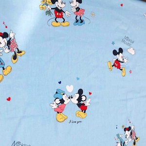 Mickey Minnie Disney kids cotton fabric. Pink, Blue, yellow color. Cute kids cotton. Great quality