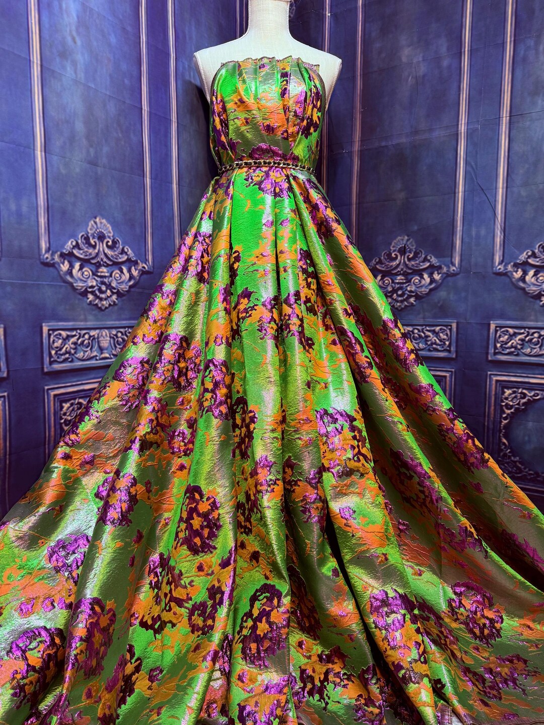 Lime Green Brocade Top