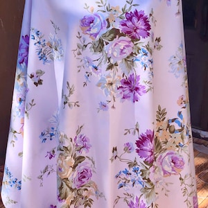 Purple roses cottage chic cotton fabric.Purple cotton with floral roses bouquets. Quilt Floral Premium quality fabric, Fast shipping