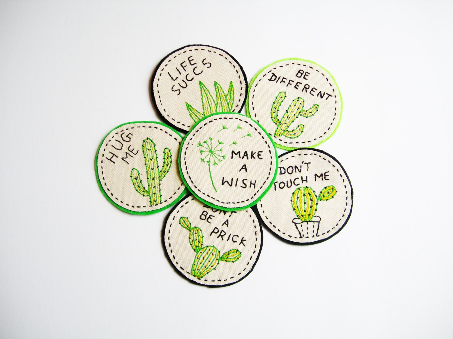 Make a Wish - Custom Hand Embroidered Patch - Sew on Patches - Plant ...