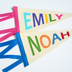 Custom Name Pennant, Kids Room Decor, Toddler Room Banner, Playroom Art, New Baby Gift, Nursery Room Decor, Custom Colors, Baby Name Banner,