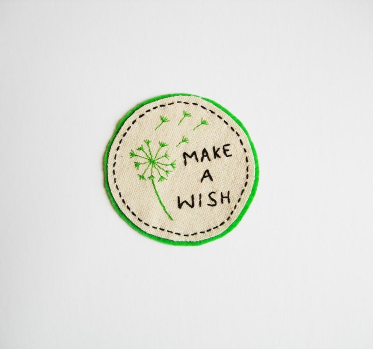 Make a Wish - Custom Hand Embroidered Patch - Sew on Patches - Plant ...