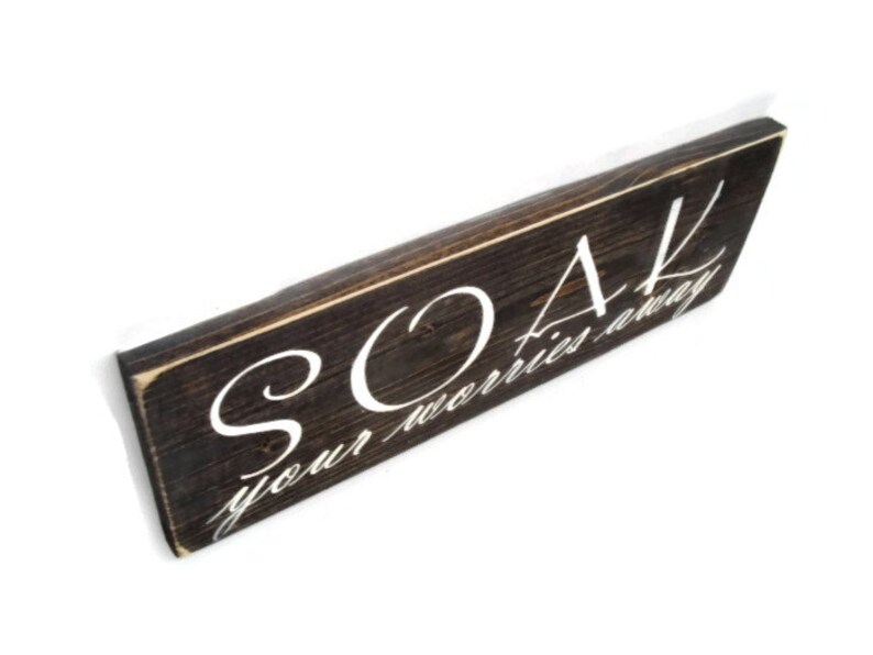 Download Rustic Wood Sign Bathroom Wall Art Soak Your Worries Away ...