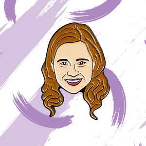 The Office Pam Beesly Pin | Enamel Pin Gift Fan Art Pam Beesly Halpert TV Show Jenna Fischer Office Ladies