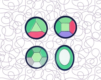 Steven Universe Alexandrite Enamel Pin Set | SU Gift Crystal Gems Fan Art Cosplay Soft Enamel Pins Rose Quartz Pearl Amethyst Garnet