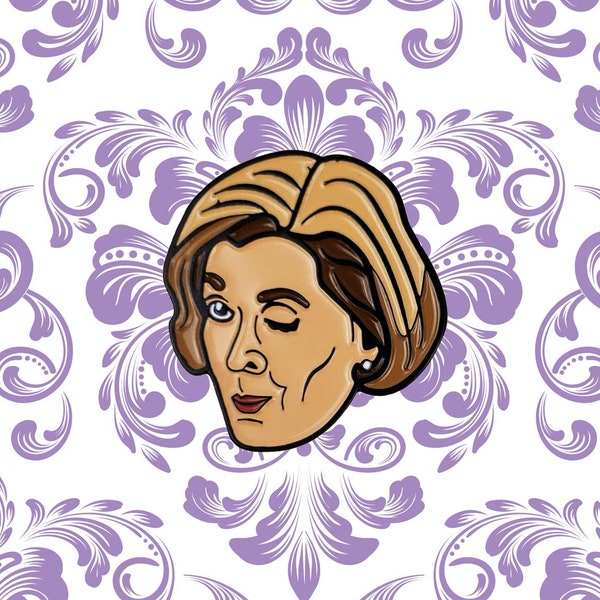 Arrested Development Lucille Bluth Enamel Pin Winking Gifts Soft Enamel TV Show Jessica Walter