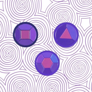 Steven Universe Sugilite Enamel Pin Set | Crystal Gems Gift SU Fan Art Fusion Nicki Minaj Purple Amethyst Ruby Sapphire Garnet