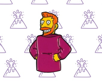 Hank Scorpio Enamel Pin 90s TV Show Soft Enamel Pin Stocking Stuffer Simpsons