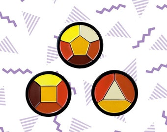 Conjunto de pines esmaltados de piedra solar de Steven Universe: fusión de gemas de cristal