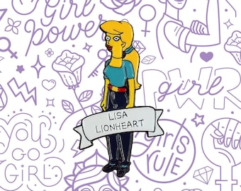 Simpsons Lisa Lionheart Enamel Pin Soft Enamel Lisa Simpson Gifts 90s Gift 90s TV Show