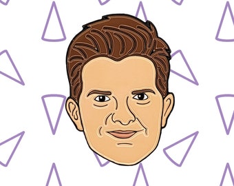 Ben Wyatt Enamel Pin | Parks and Recreation Pins | Adam Scott Cones of Dunshire I Love You and I Like You Ice Town Clown Roller Skates