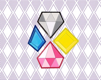 Steven Universe Diamonds Pin Set | SU Gifts Diamond Authority Enamel Pins Pink Diamond White Diamond Fan Art Cosplay