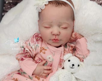 Hand-Painted Vinyl Reborn Baby Doll: &quot;Valentina&quot; with Tummy Plate