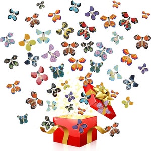 10Pcs Magic Wind Up Flying Butterfly Surprise Box In The Book Rubber Band  Powered Toys for