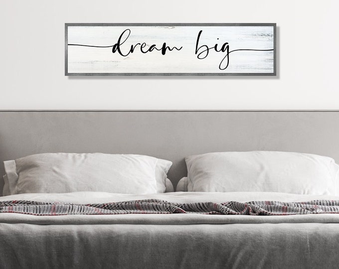 Master bedroom sign for over bed-master bedroom wall decor-wall art bedroom wall sign-dream big sign