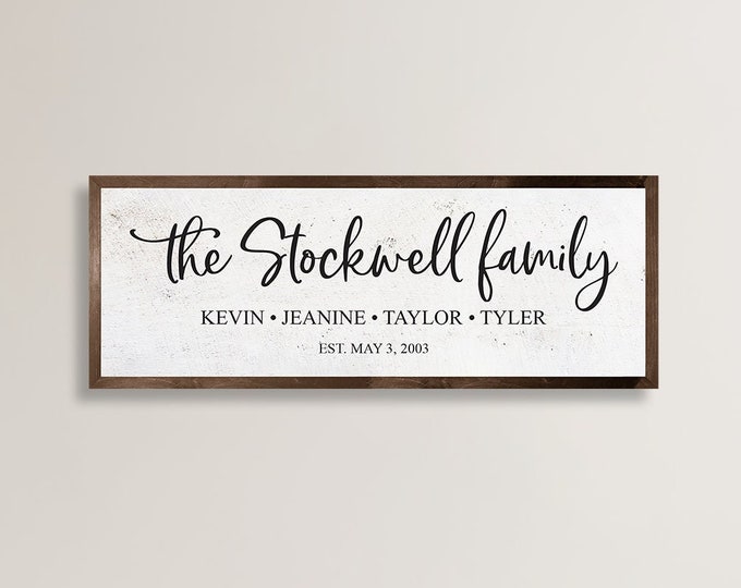 Personalized family name sign wood-farmhouse family wall sign-family established plaque-gift for family wood established sign-last name sign