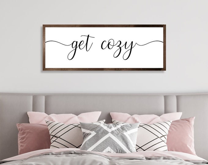 Get cozy sign-master bedroom wall decor over the bed-master bedroom signs above bed-wall decor bedroom-bridal gift