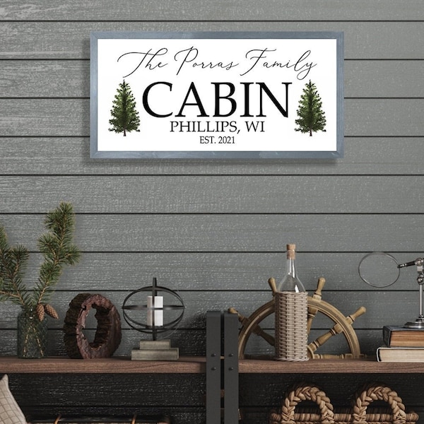 Custom cabin signs-personalized cabin sign for cabin gifts-cabin art-cabin decor-family cabin sign-wall sign