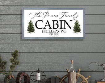 Custom cabin signs-personalized cabin sign for cabin gifts-cabin art-cabin decor-family cabin sign-wall sign