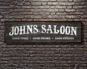 Personalized saloon sign-man cave decor-wall art-bar wall decor home basement bar-gift for friends-saloon-pub sign-home bar decor