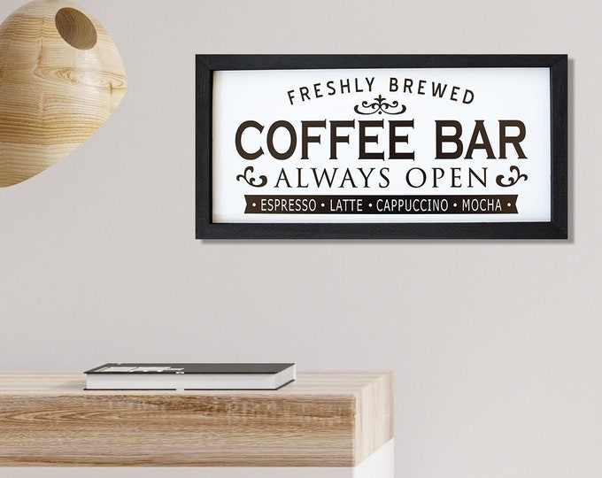 Coffee bar sign-for coffee bar decor-farmhouse-kitchen sign-coffee sign-kitchen wall decor-for coffee bar ideas-wooden coffee sign