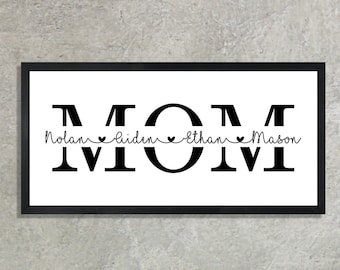 personalized mom gift-gift for mom from kids-moms sign with kids names-custom mom gift-personalized mom sign-Custom Mom Sign-mom wood sign