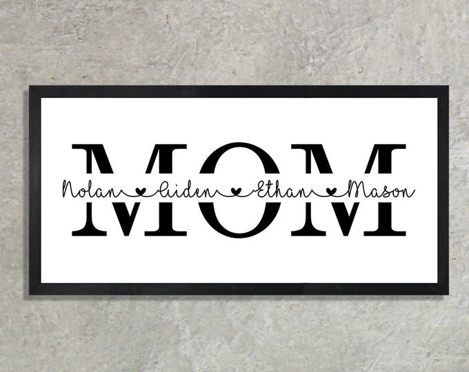 personalized mom gift-gift for mom from kids-moms sign with kids names-custom mom gift-personalized mom sign-Custom Mom Sign-mom wood sign