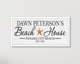 Personalized beach house sign, beach house decor, beach sign, beach cottage custom beach theme, shore house decor coastal, beach house gift