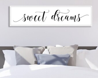 Sweet dreams sign-Master bedroom sign for over bed-master bedroom wall decor-wall art bedroom wall sign