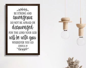 Scripture wall decor-be strong and courageous wall art wood-scripture wall sign-bible verse wall art wood-joshua 1 9 wall art bible verse