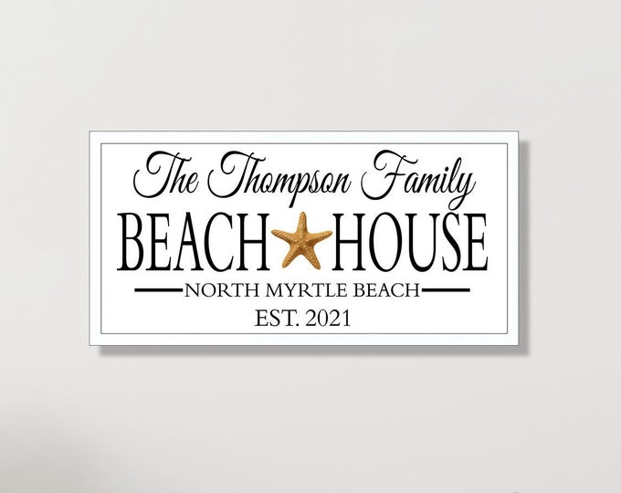 Personalized beach house sign, beach house decor, beach sign, beach cottage custom beach theme, shore house decor coastal, beach house gift