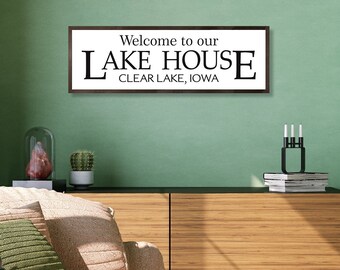 Lake house decor sign-welcome to our lake house-personalized lake sign-lake house decor-lake home wood welcome to our home on the lake