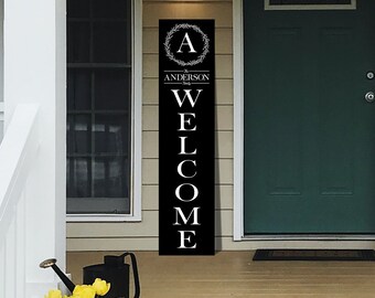 Outdoor welcome sign for front porch-welcome sign wood-porch sign-front door personalized welcome sign for front porch-decor-wood porch sign